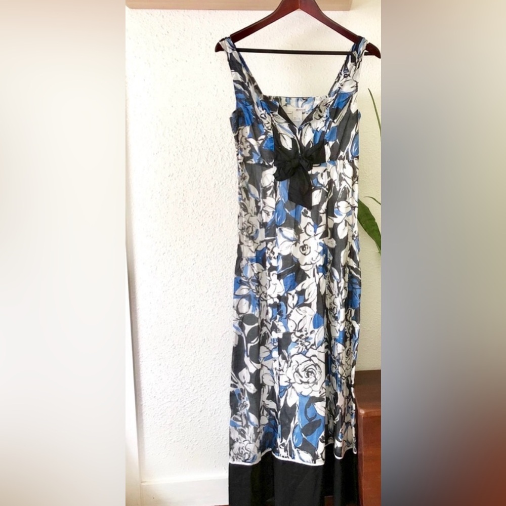 Kenzie Blue and Black Floral Maxi Dress